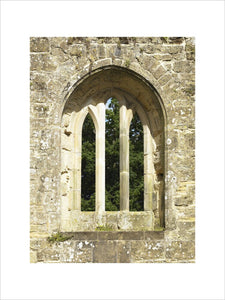 The large pointed east window of the Chapel at Bodiam Castle, East Sussex, built between 1385 and 1388
