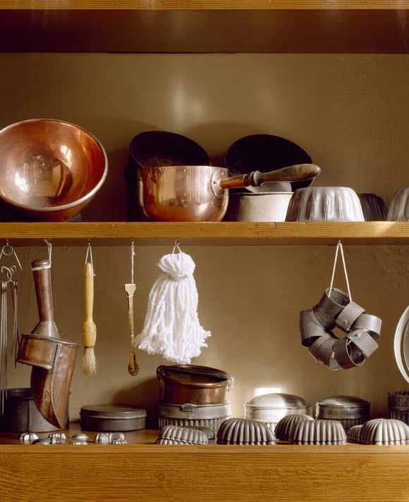 A close up view of kitchen utensils at Penrhyn Castle