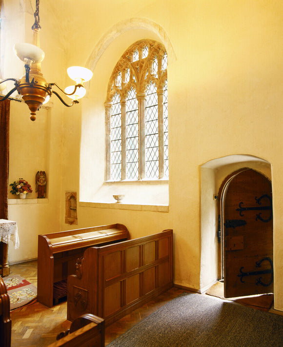 An interior view of the Chapel at Compton Castle