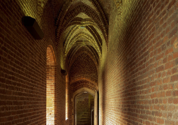 The vaulted processional passageway leading to the audience chamber on the second floor at Tattershall Castle