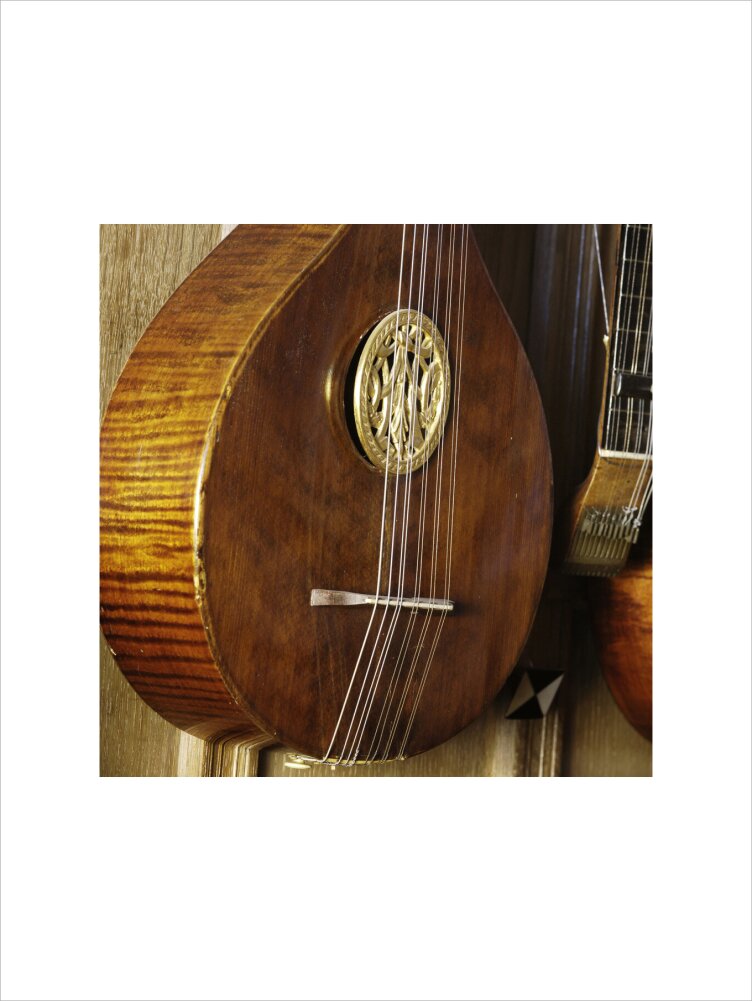 An English guitar of 1870, part of the musical instrument collection a ...