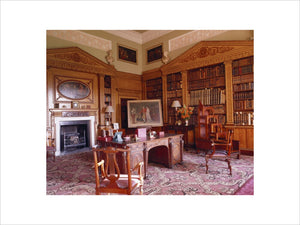 View of the Library at Nostell Priory: the first room to be remodelled by Robert Adam