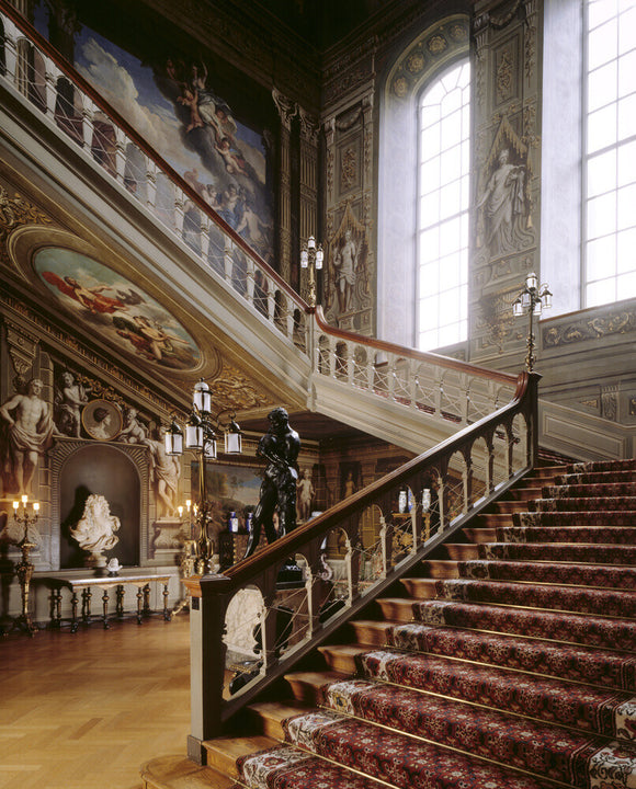 Partial view of the Grand Staircase showing Laguerre murals