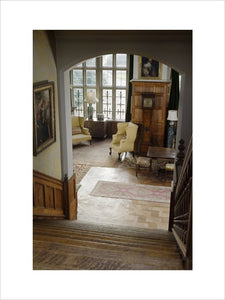 View from the Half-Landing, down the stairs to the Hall in the new house at Scotney