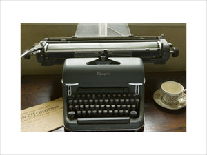 An old Olympia manual typewriter in the Library at Plas yn Rhiw, Pwllheli, Gwynedd