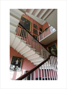 A view of the Staircase looking up from the ground floor at Coughton Court, Warwickshire
