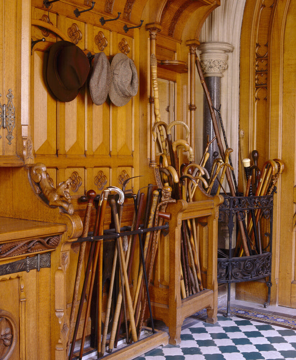 A corner of a Plucknett and Collier cupboard in the Entrance Hall at Tyntesfield