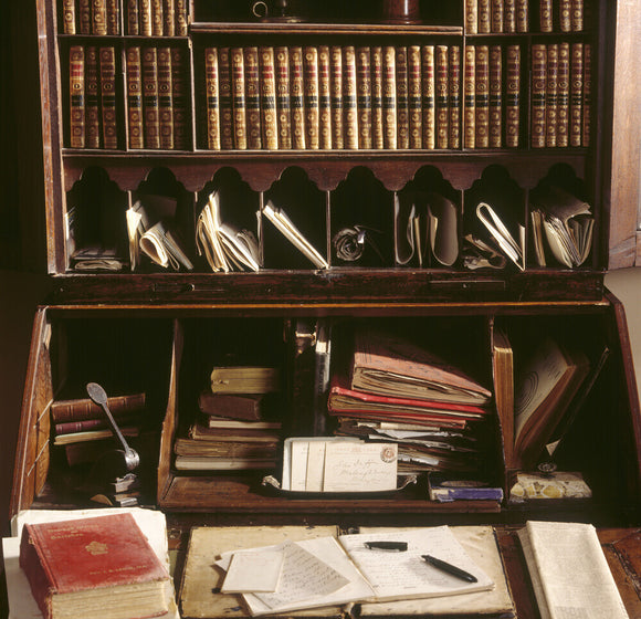 A close up of the Bureau-Bookcase in the Library of the 17th century 