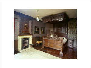 View of the flying tester bed in the North Room at Oxburgh Hall