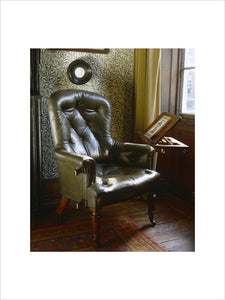 Carlyle's reading chair in the Drawing Room at Carlyle's House