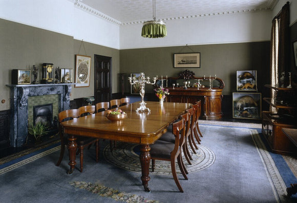 Room view of the Dining Room at Llanerchaeron which retains Nash's original plan