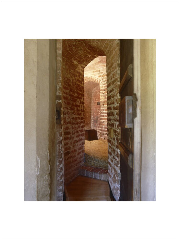 View into the Priest's Hole at Oxburgh Hall, fifteenth-century moated manor house, King's Lynn, Norfolk