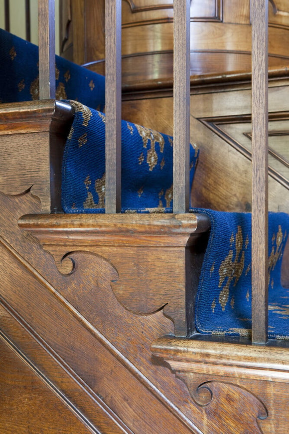 Steps to the mahogany pulpit in the Chapel, at Gibside, Newcastle upon Tyne